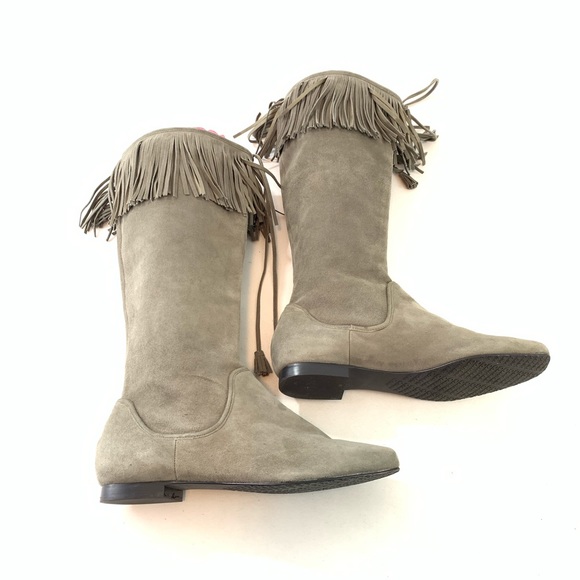 Calvin Klein Shoes - Calvin Klein Mamosa fringe suede boots size 7